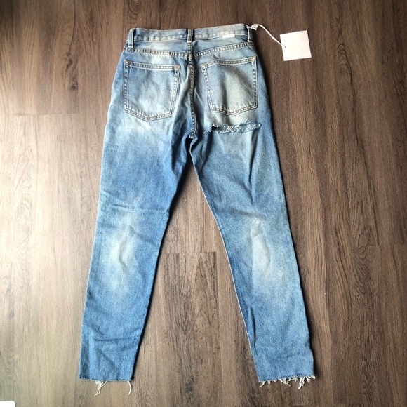 Boyish by HER Jeans Size 26 Billy Rear Window with Butt Slit Distressed Raw Hem - Picture 4 of 11